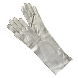 NWOT Vintage White Cotton Forearm 3/4-length Formal Evening Gloves Made in Italy